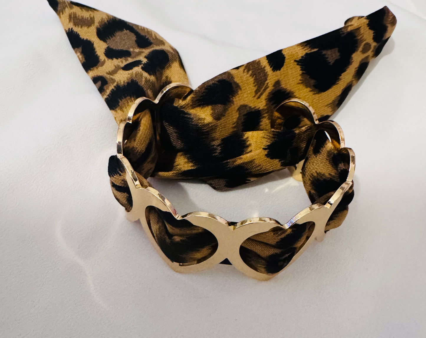 Bracelet cœur doré léopard