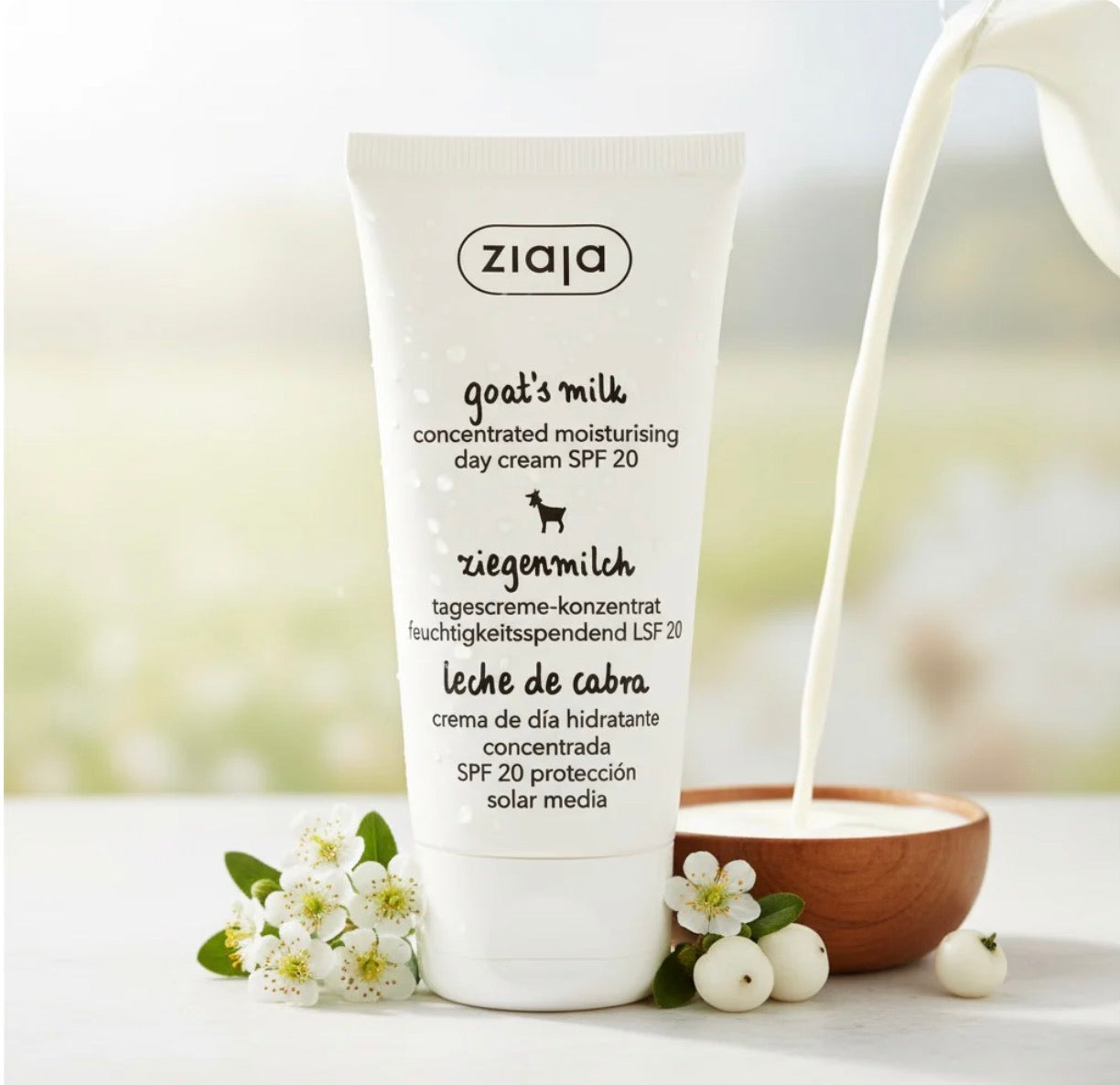 Crème de jour hydratante protection SPF 20 au lait de chèvre 50ml