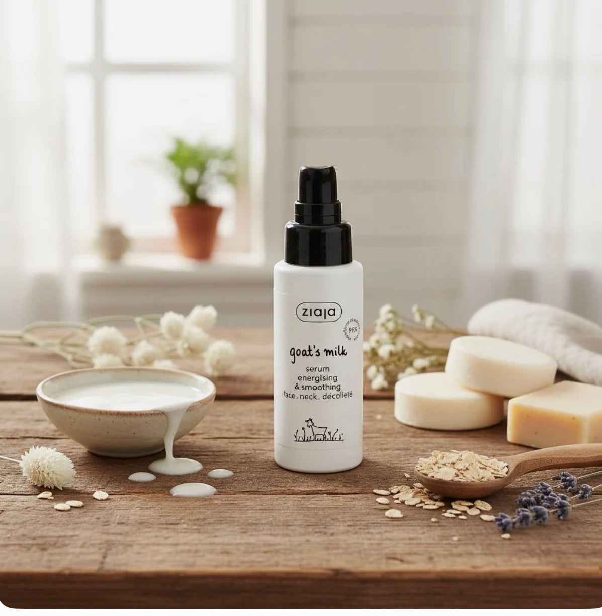Sérum hydratant et lissant au lait de chèvre