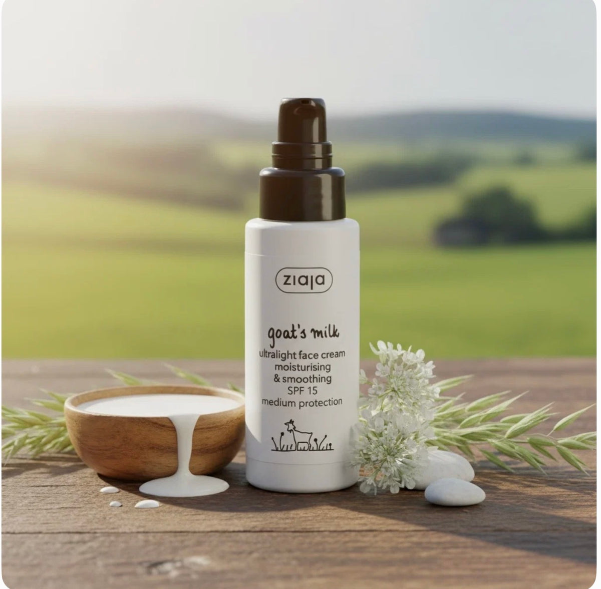 Crème visage légère et lissante SPF 15 au lait de chèvre Ziaja