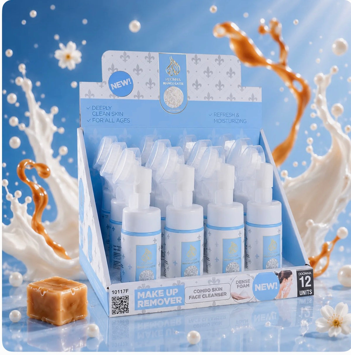 Mousse Nettoyante & Démaquillante Bianco Latte Nettoyant visage à la vanille & Caramel