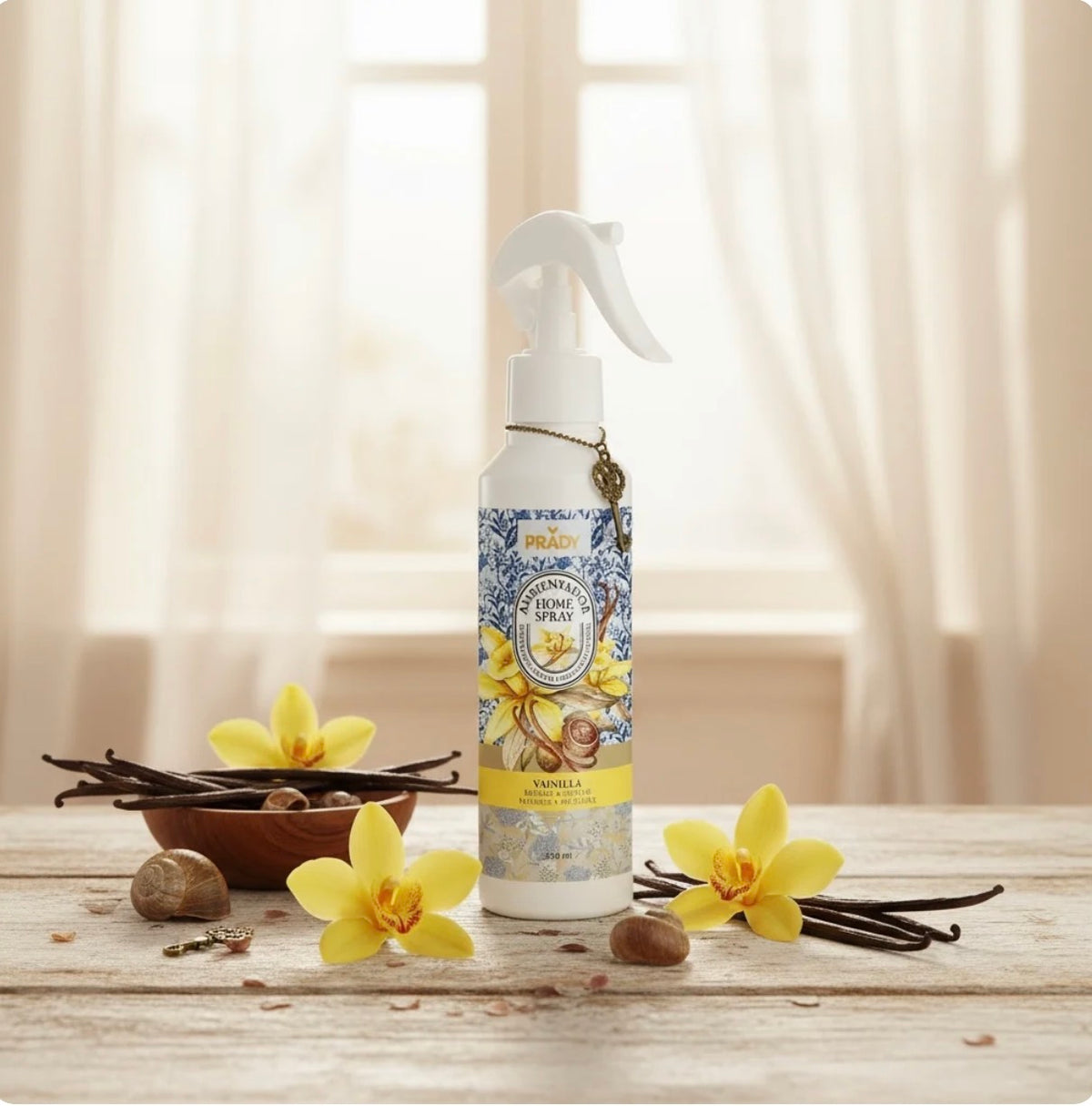 Spray d'ambiance maison tissu et voiture Vanille