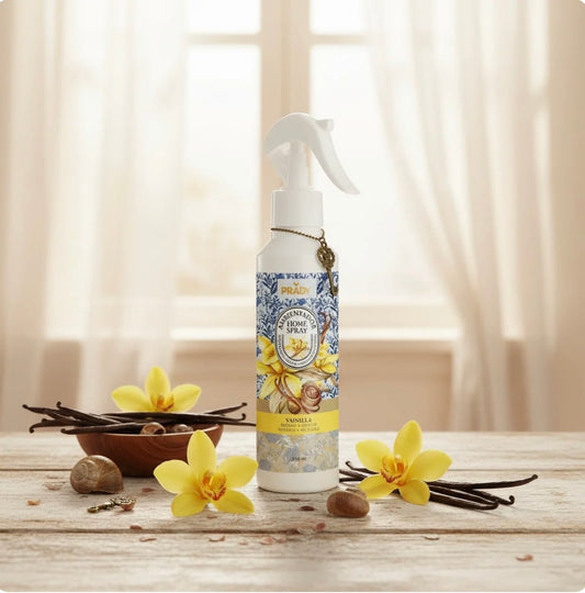 Spray d'ambiance maison tissu et voiture Vanille