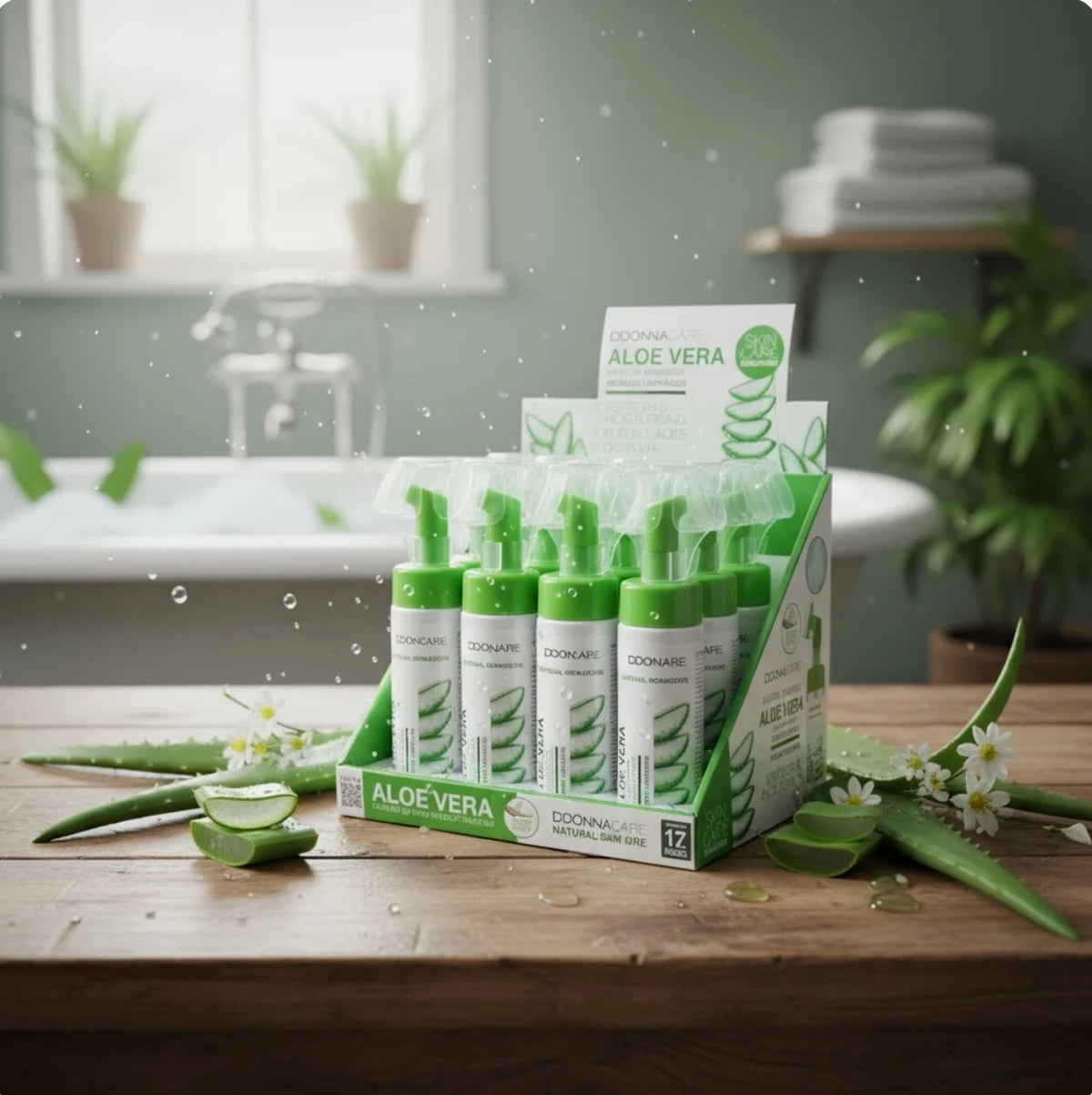 🌿 D’Donna Aloe Vera – Mousse Démaquillante Nettoyante Visage – Hydratation & Apaisement