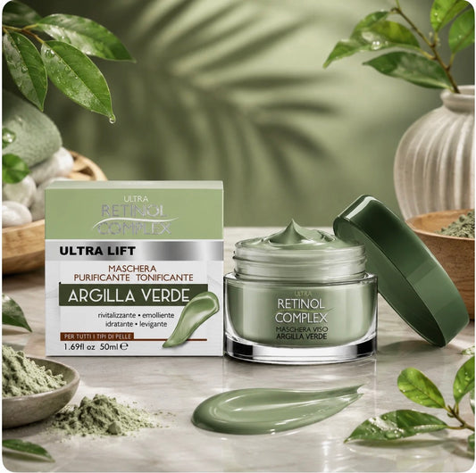 🌿✨ Masque Visage à l’Argile Verte Ultra Lift Retinol Complex