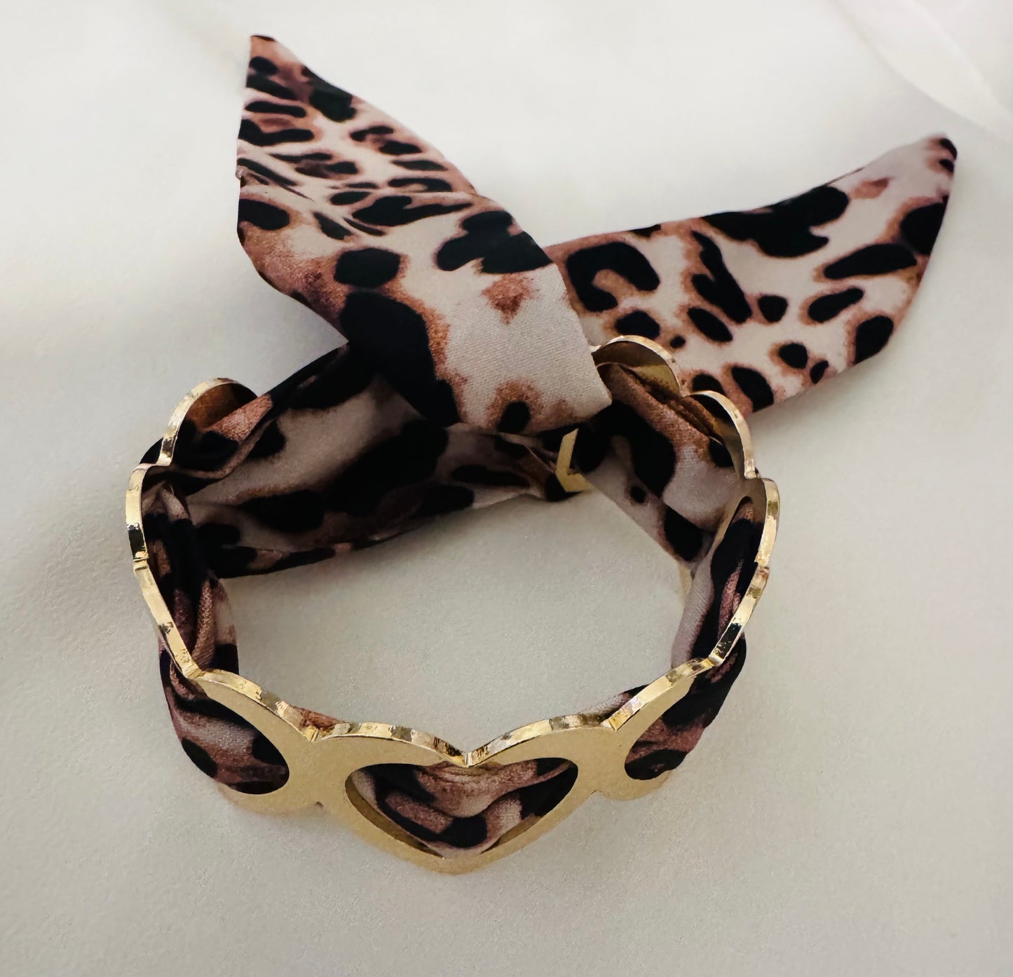 Bracelet cœur doré léopard